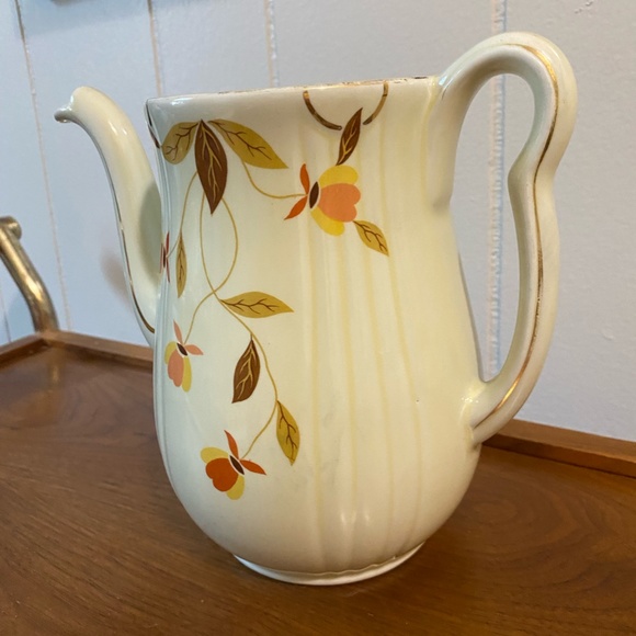 Vintage Autum Leaf Swan Neck Spouted Coffee/Tea Pot - Picture 3 of 4